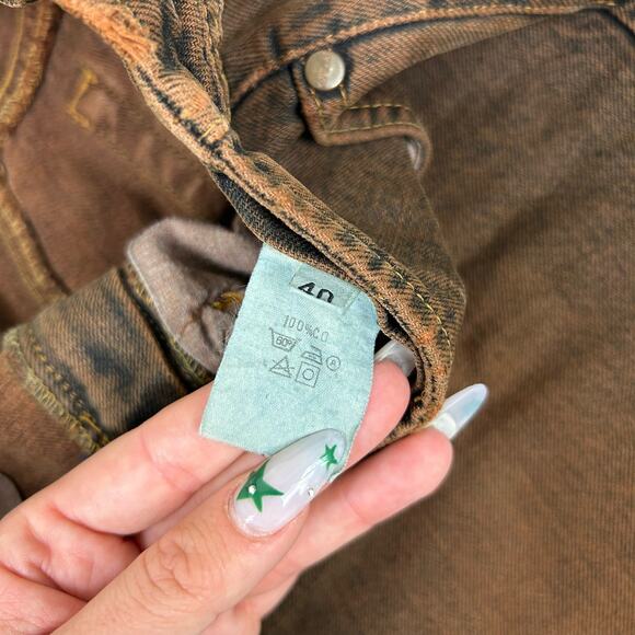 Y2k Konka brown denim mini skirt 28" - Picture 3 of 5